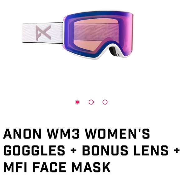 Anon WM3 Women's Goggles, bonus lens & face mask - Picture 1 of 7